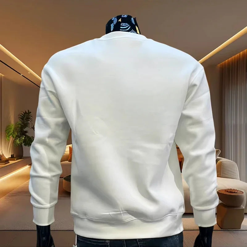 Casual Men's Sweatshirts Print O-Neck High Quality Long Sleeves Daily Hot Sales Man Popular Top Sports Clothing Pullover Jogging