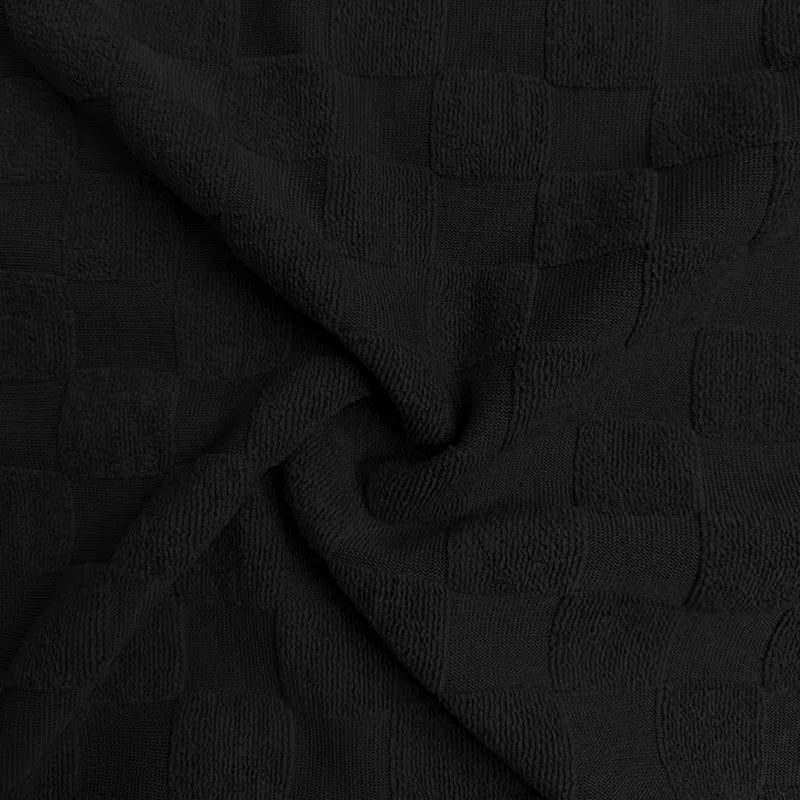 Cross-border men's clothing autumn and winter heavy jacquard checkerboard round neck casual bottoming shirt knitted long sleeves