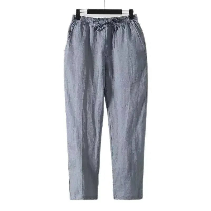Fashion Solid Color Linen Pants Men Loose Cotton Hemp Men Casual Pants Men Summer Straight Pants Men Clothing