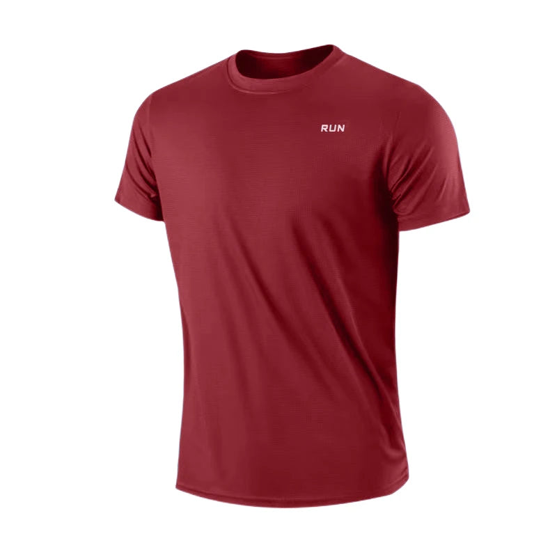 High quality men breathable fast drying running sports fitness breathable comfortable short sleeve T-shirt casual light Gym Tops