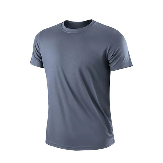 Men's Quick Dry Short Sleeve Gym Running Moisture Wicking Round Neck T-Shirt Training Exercise Gym Sport Shirt Tops Lightweight