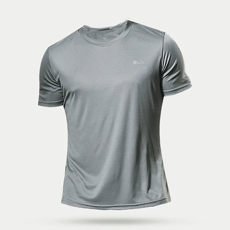 High quality men breathable fast drying running sports fitness breathable comfortable short sleeve T-shirt casual light Gym Tops