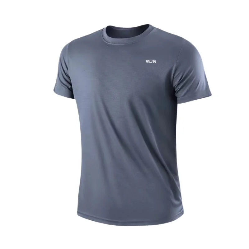 High quality men breathable fast drying running sports fitness breathable comfortable short sleeve T-shirt casual light Gym Tops