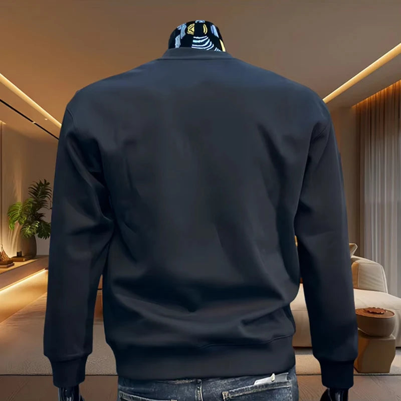 Casual Men's Sweatshirts Print O-Neck High Quality Long Sleeves Daily Hot Sales Man Popular Top Sports Clothing Pullover Jogging