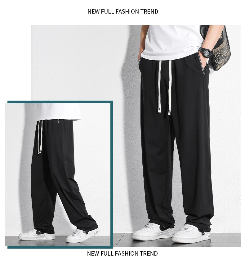 Tall Clothes Men's Pants Extra Long Length Summer Trouser Male Ice Silk Sport Inseam 36 190 Cm 120 115 Leg 110 120cm 115cm 105