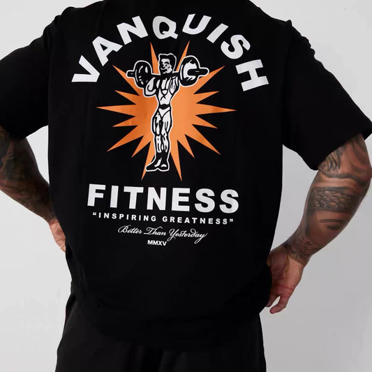 Gym Sports T-shirt Men's Summer Trend Fashion Fitness Training Short Sleeves Loose and Comfortable Pure Cotton Men's Clothing