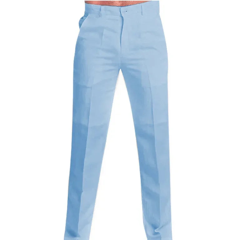 Men's Clothing Linen Slant Pocket Straight Solid Color Comfortable Breathable Daily Casual Pants