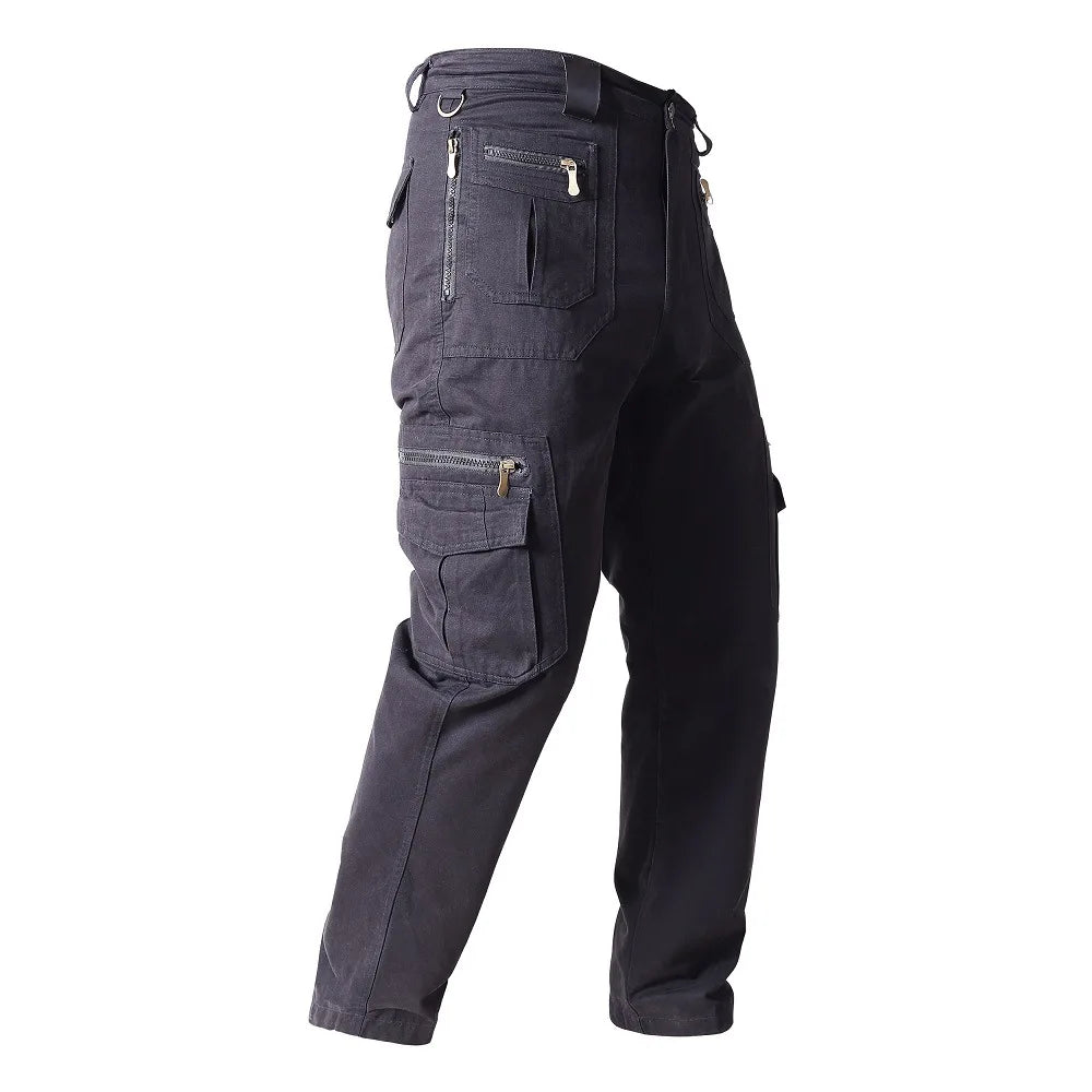 2025 Men Cargo Pants Trousers Multi-pocket Waterproof Wear-resistant Casual Training Overalls Clothing Comfortable Breathable