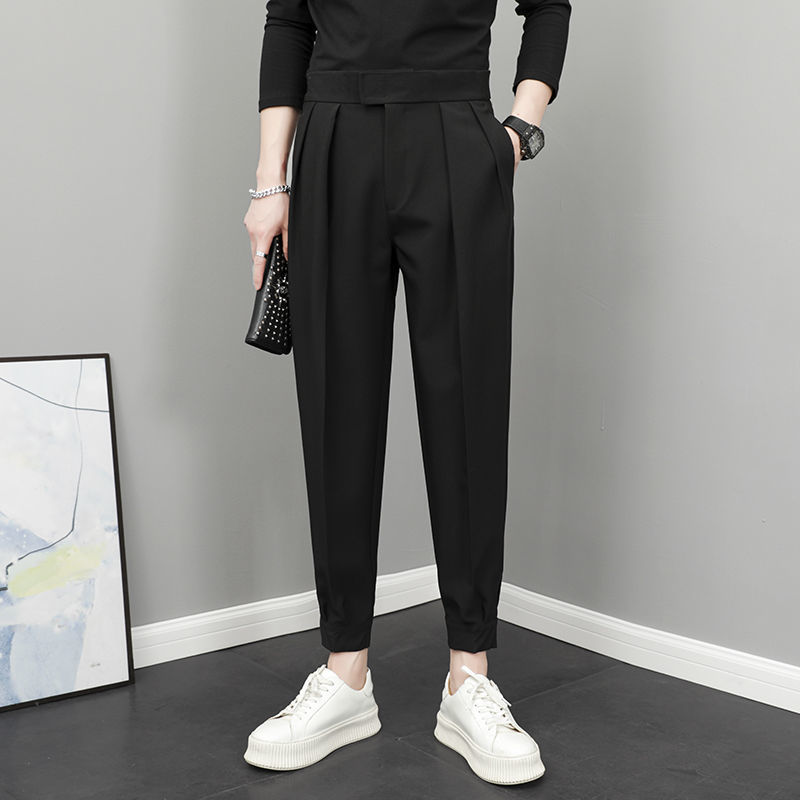 Relaxed Fit Pleated Pants - High Waist Streetwear