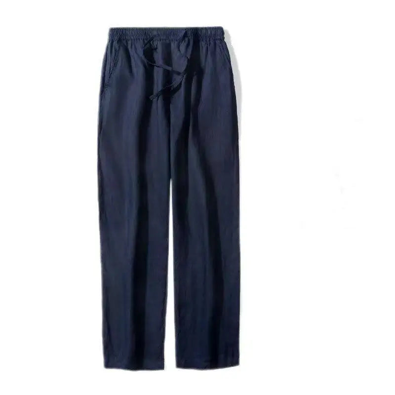 Fashion Solid Color Linen Pants Men Loose Cotton Hemp Men Casual Pants Men Summer Straight Pants Men Clothing