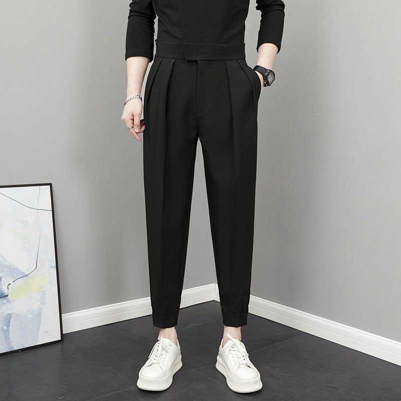 Relaxed Fit Pleated Pants - High Waist Streetwear